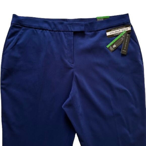 Investments Woman Blue The 5th Ave Fit Elite Stretch Capri Pants Size 24W NEW - Picture 3 of 14